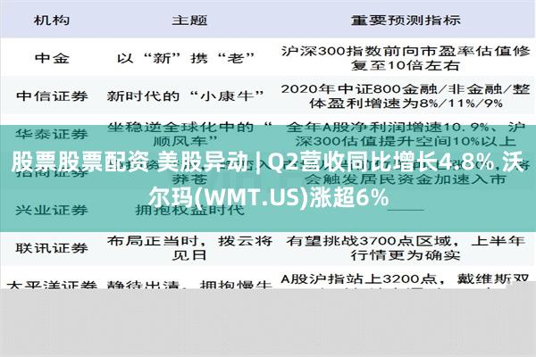   股票股票配资 美股异动 | Q2营收同比增长4.8% 沃尔玛(WMT.US)涨超6%