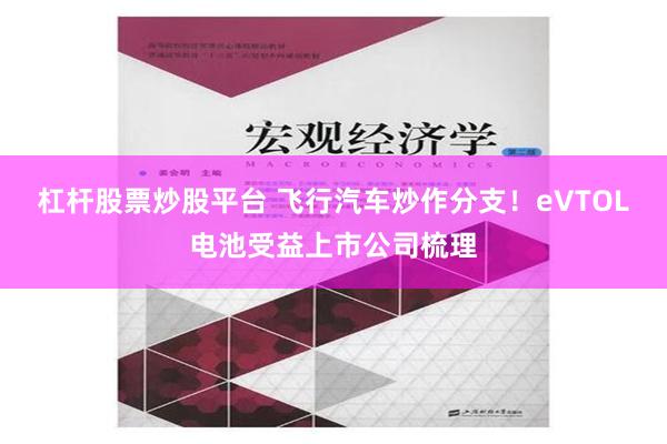 杠杆股票炒股平台 飞行汽车炒作分支！eVTOL电池受益上市公司梳理