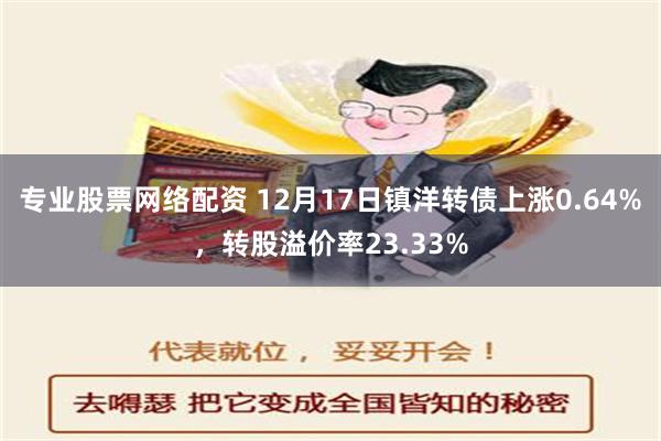 专业股票网络配资 12月17日镇洋转债上涨0.64%，转股溢